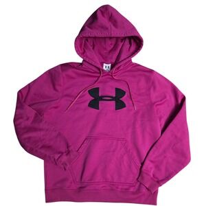 Under Armour HOODIE Pink Logo Pullover Womens Activewear Medium